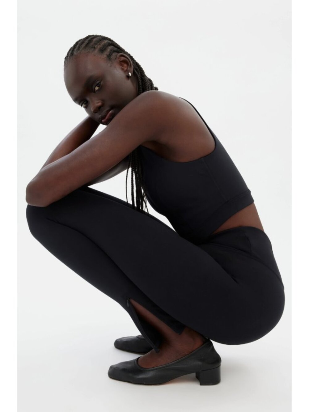 Girlfriend Collective Black Luxe Zipper Legging NWT Size XL Neutral Athletic